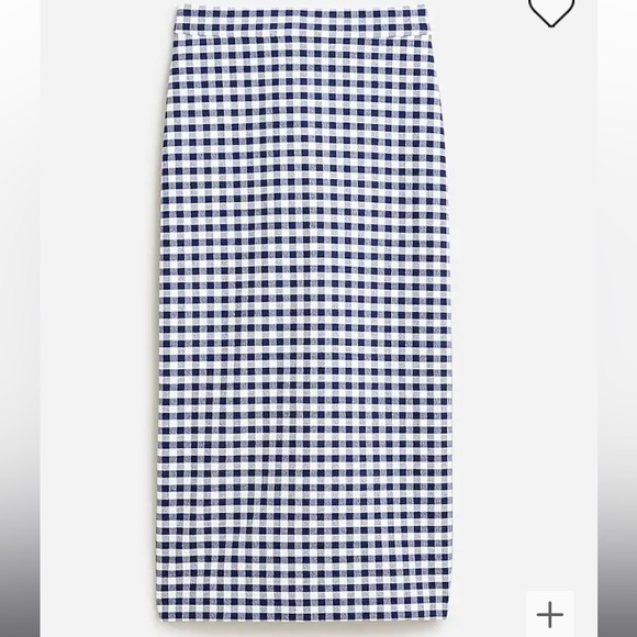 J.Crew No. 3 Pencil skirt in gingham bi-stretch cotton-BR351-DARK EVENING-NWT - Picture 2 of 4